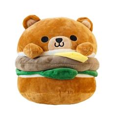 Hambúrguer Bear Plush 8 polegadas Soft Cute Design Cheese Burger para decoração Food Party Gift