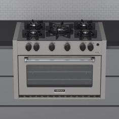 Fogao de Embutir 5 Bocas Venax Gaudi Line Inox Gas Glp