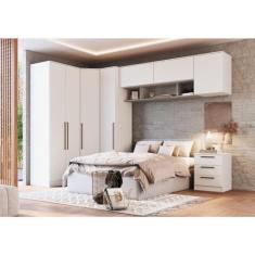 Móveis Castro Guarda Roupa Casal Modulado 9 Peças Branco Line/Duna
