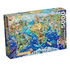 Quebra-Cabeça Mapa-Mundi Turístico 5000 Peças Grow