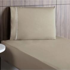 Jogo De Lençol Solteiro Percal 200 Fios 2 Peças - Caqui