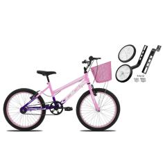 Bicicleta Com Rodinha e Cesta Feminina Infantil Aro 20 KOG