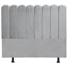 Cabeceira Nuvem Cama Box King 195cm Alanis Suede Cinza Claro