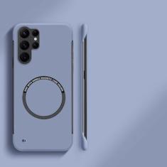 Capa de telefone magnética sem moldura ultrafina e rígida para PC para Samsung Galaxy S24 S23 S22 S21 S20 FE Plus Note20 Capa ultra fosca, cinza, para Galaxy S24 Plus