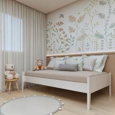 Cama Infantil Babá Clean 90cm em Madeira Maciça Branco