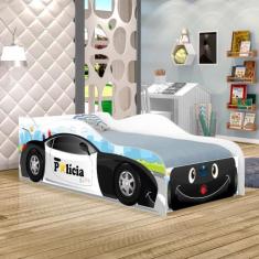 Cama Carro Happy Police Joy Preto Infantil Com Colchão - Mais de Casa