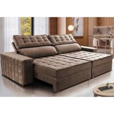 Sofá Retrátil e Reclinável 2,55m Cama inBox Big Star com SoftGelD40 Ve