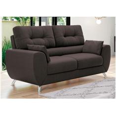 Sofá 2 Lugares Suede Amarilis Linoforte, Café, 2