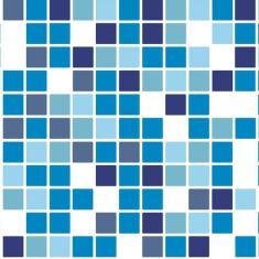 Papel Parede Pastilhas Azul Piscina Adesivo Cozinha Banheiro - LRP