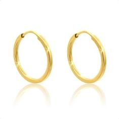 Brinco Argola Ouro 18k 2º Furo Infantil 15mm - Sofistgold Joias