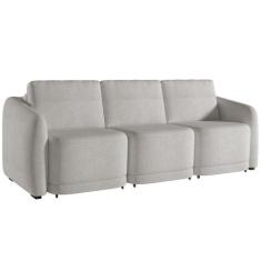 Sofá Cama para Sala de Estar 3 Lugares 246cm Montserrat K01 Bouclê Cre