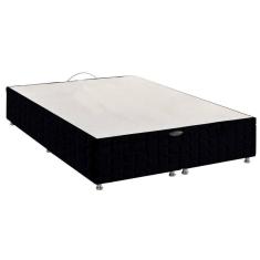 Cama Box Baú Casal Bordado Black (138x188x35) - Anjos