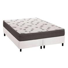 Cama Box King: Colchão Espuma Ortobom D45 Light Saúde + Base Crc Courano White(186X198)