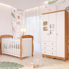 Quarto de Bebê Completo Berço Americano Marquesa 3 Em 1 Guarda Roupa U
