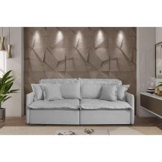 Sofá Retrátil Reclinável Para Sala De Estar 220cm Bardot Cinza