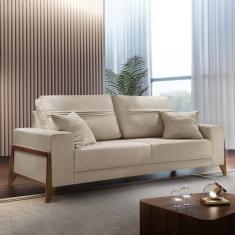 Sofá 4 Lugares 240cm Com Almofadas M130 Bege