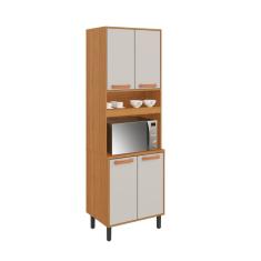 Paneleiro Torre Quente 4 Portas 1 Nicho Para Forno Nápoles Cinamomo-off White