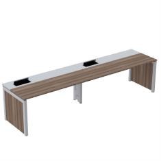 Mesa De Plataforma Simples Para 2 Pessoas Corporativa 150x792/2p Pscpp150/792/2p Walnut/cinza