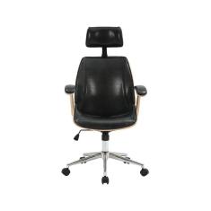 Cadeira Para Escritório Office Lisboa Natural E Pu Preto