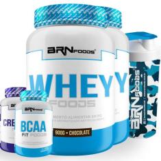 Kit 2x Whey Foods 900g + BCAA 100g + Creatine Foods 100g + Coqueteleir
