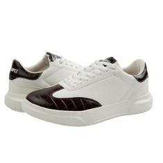 Mario Lopez Chase Tênis masculino moderno com cadarço Wingtip, Crocodilo branco/marrom, 42