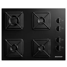 Cooktop Brastemp 4 Bocas a Gás com Grades de Ferro Aramado e Chama Sim