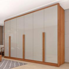 Guarda-Roupa Casal Realeza 6 Portas 6 Gavetas Cinamomo/Off White - Tcil Móveis