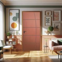 Porta de Madeira Sarrafeada 210x60cm Friso 23 Jb Portas Ipê