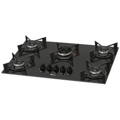 Fogão Cooktop Fischer 5Q Fit Line Gás Mesa Vidro Bivolt, Bivolt