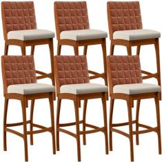 Kit 06 Banquetas Altas Cozinha Sala De Jantar Fixa Mila L02 material s