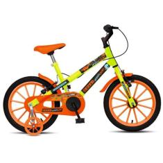 Bicicleta Infantil ARO 16 Spinossauro Amarelo Neon - Colli