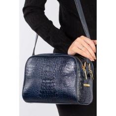 Bolsa quadrada de couro croco Daiana-Feminino