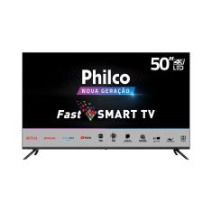 Smart Tv Led 50" Philco Ptv50g70sblsg Ultra Hd 4K Hdr, Processador Quad Core, Dolby Áudio, Mídia Cast, Hdmi