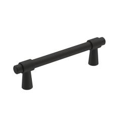 Amerock | Puxador de armário | Preto fosco | 96 mm (3-3/4 pol.) centro a centro | Destine | 1 pacote | Puxador de gaveta | Puxador de armário | Ferragens de armário