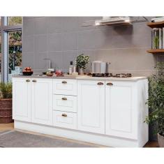 Kit De Cozinha Modulada 3 Peças Americana (2 Balcões. 1 Complemento) Branco - Henn