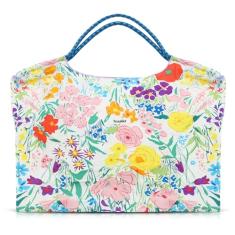 QTKJ Sacola de flores, bolsas femininas, bolsa de ombro, bolsa de trabalho de grande capacidade, lancheira de lona reutilizável, bolsa de professor, Colorido., One Size