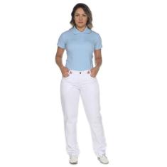 Calça branca feminina - Demorgan Uniformes, Branco, 44
