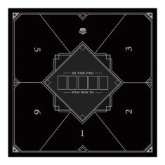 nuveti 24/31/39/47/55 inch Square Foldable 6-Player Texas Poker Card Tabletop Layout Portable Anti-Slip Rubber Board Game Mat Texas Hold'em Poker Mat for Family Game, Casino, Party