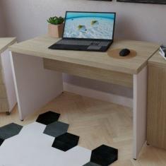 Mesa Para Escritório 90cmx60cm 40mm  Branco/carvalho Mel