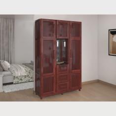 Guarda-roupa Solteiro com Espelho 7 Portas 3 Gavetas Belém Capelinha