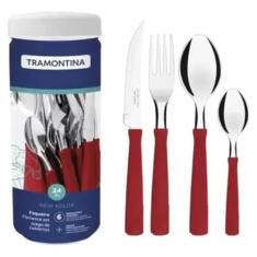 Faqueiro Tramontina New Kolor | 24 Peças - Vermelho