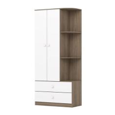 Guarda Roupa Infantil 2 Portas Labirinto Rústico/Branco - Henn