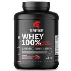 Whey Protein Concentrado 100 Pure WPC 80 1,8KG  Espartanos, Morango