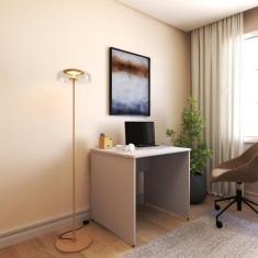 Escrivaninha Mesa Escritório 90cmx70cm 90cm Cinza Cristal - Bramov Móv