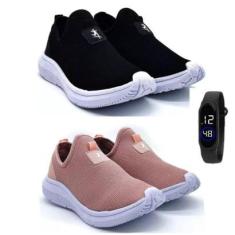 Kit 2 Tênis Corrida Esportivo Ultraleve + Relógio Feminino-Feminino