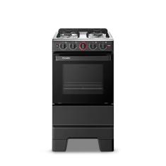 Fogão de Piso 4 Bocas GLP Esmaltec Ideal Super 0104002934 Mesa Inox Preto Bivolt