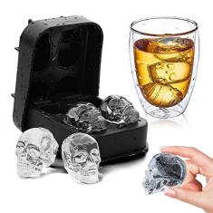 Top Rio - Mold de Gelo Caveira 3D em Silicone Preto (1 Unidade)