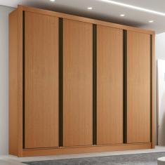 Guarda Roupa Casal 4 Portas 4 Gavetas Milano Espresso Móveis Carvalho