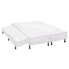Cama Box Base c/Auxiliar King Poli Tecido White (193x203x27) - Castor