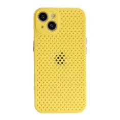 Capa de telefone com resfriamento respirável de dissipação de calor para iPhone 13 12 11 Pro XS Max XR Mini 7 8 Plus SE2020 Capa de TPU macia de cor doce, amarela, para iphone 13